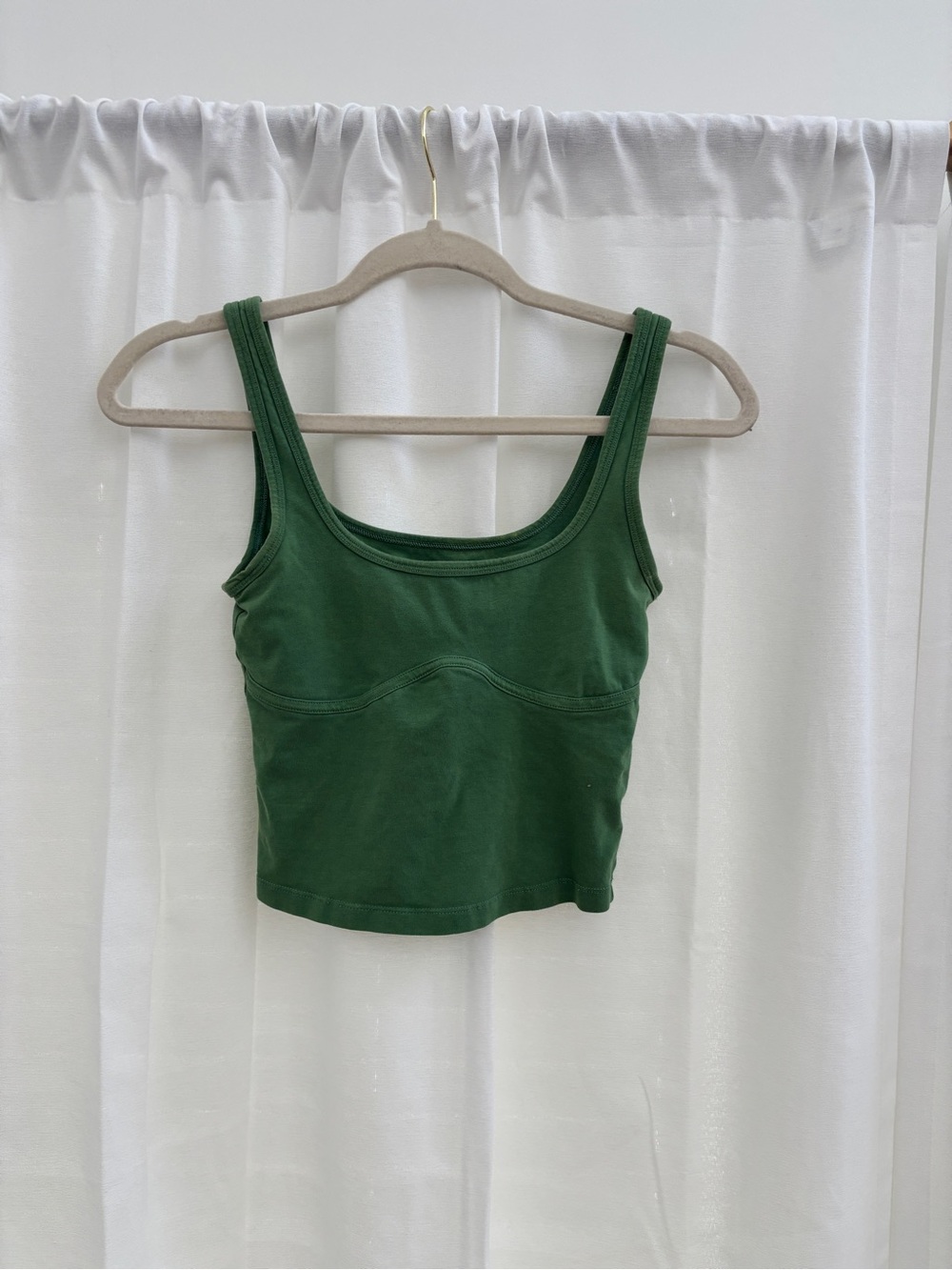 PINK Victoria's Secret Dark Green Scoop Crop Tank
